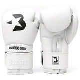 White boxing gloves with 'Boxstar' branding on a white background