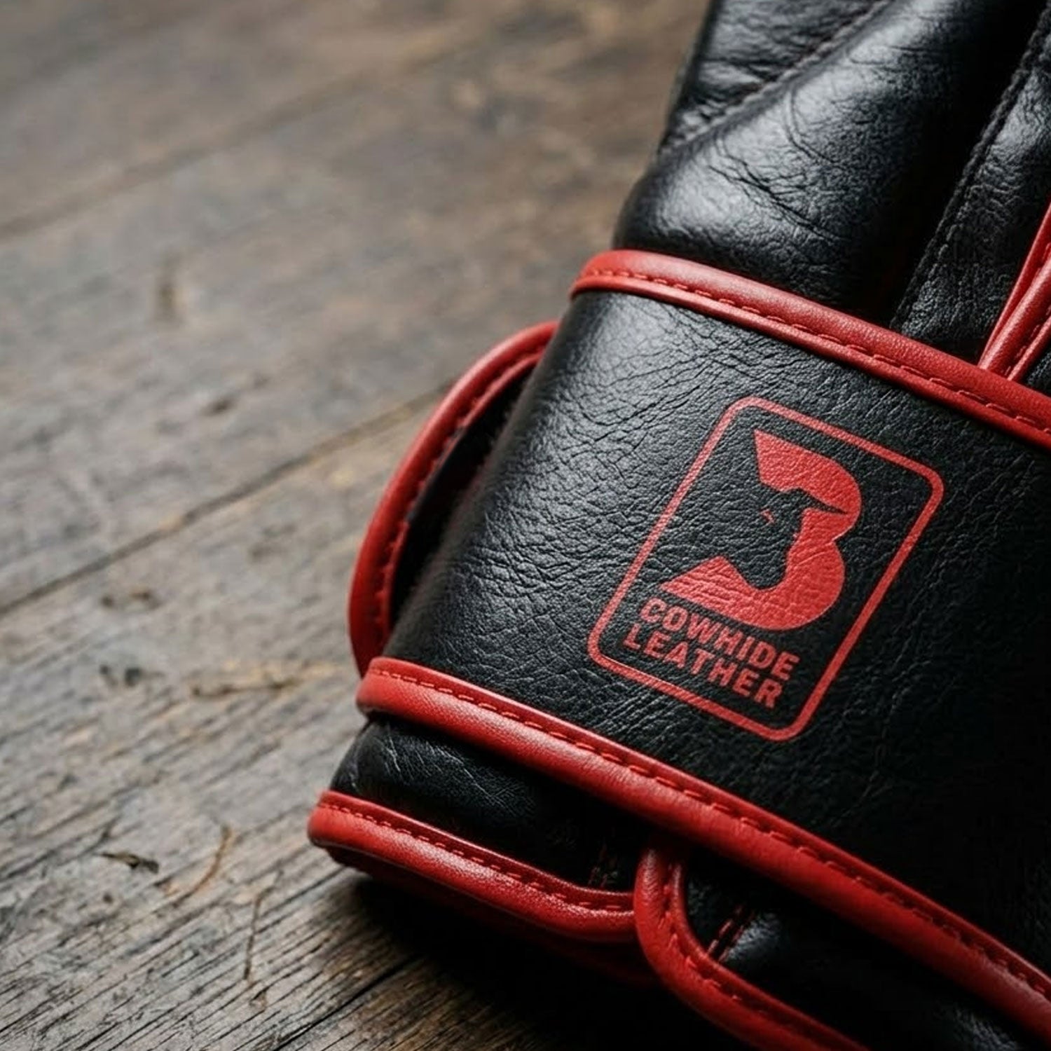 BOXSTAR Genuine Leather Sparring Training Gloves Red Hemmed Hand Moulded Fit