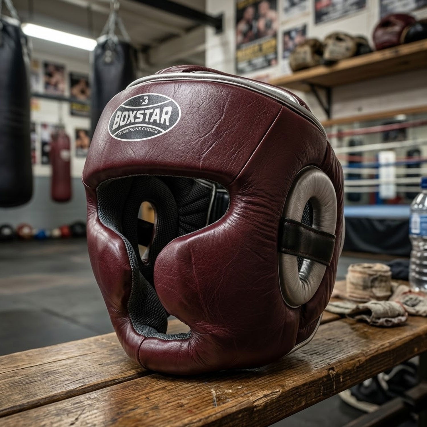 BOXSTAR Elite Boxing Head Guard 100% Genuine Leather