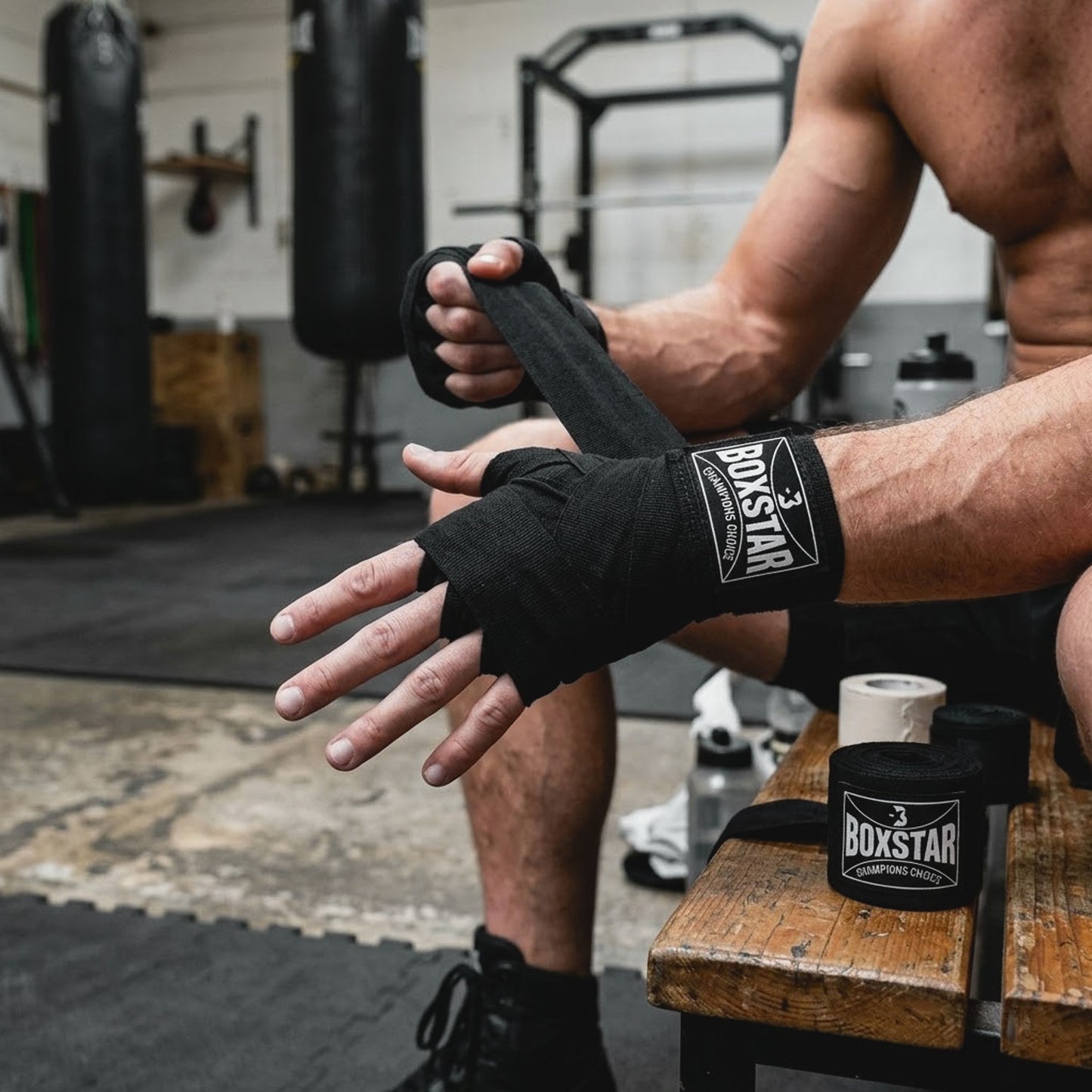 BOXSTAR Premium Hand Wraps – Champions Choice 🥊 Black
